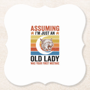 Porta-copo De Papel Camisa engraçada vintage de Gata Selvagem Senhora