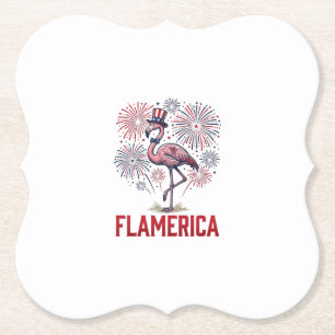 Porta-copo De Papel Camisa Flamerica Flamingo Patriótica Vintage Desig