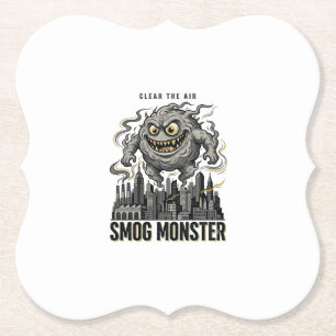 Porta-copo De Papel Camisa Monstro Smog Gravação Vintage Aviso Ecológi