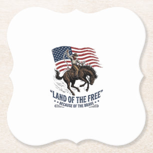 Porta-copo De Papel Camisa Patriota Cowboy Terra Da Liberdade Ocidenta