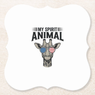 Porta-copo De Papel Camisa Patriótica Animal Espiritual Girafa Vintage