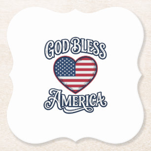 Porta-copo De Papel Camisa Patriótica Coração Deus Abençoa a América D