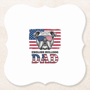 Porta-copo De Papel Camisa Patriótica Vintage de Papai Bulldog Inglês