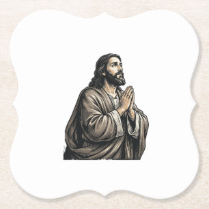 Porta-copo De Papel Camisa Religiosa Homem Orando Gravura Vintage Desi