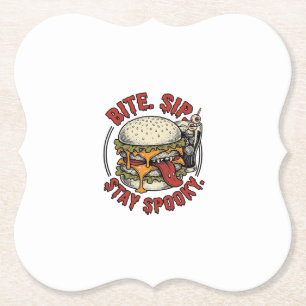 Porta-copo De Papel Camisa Spooky Burger Gravura Vintage Halloween Gr