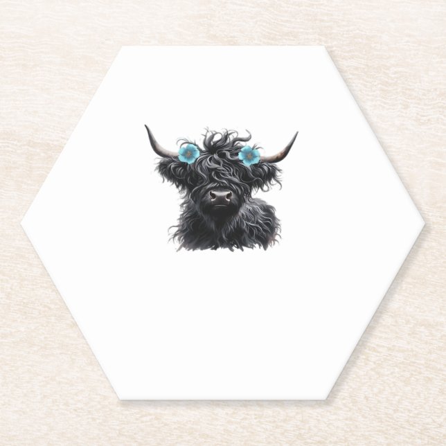 Porta-copo De Papel Camisa-T Clássica de Vaca Preta-Vaca Preta (Frente)