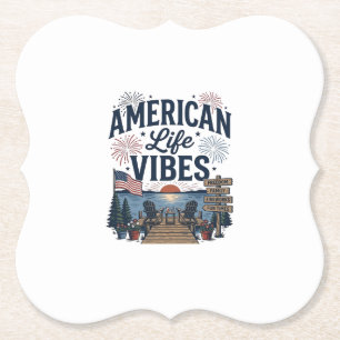 Porta-copo De Papel Camisa Vector do Lago Patriótico Vibes da Vida Ame