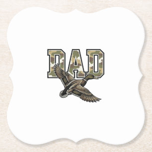 Porta-copo De Papel Camisa Vetorial Camo Papai Pato Xilogravura Vintag