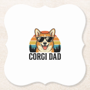 Porta-copo De Papel Camisa Vintage Corgi Pai Gravação Amante de Cachor