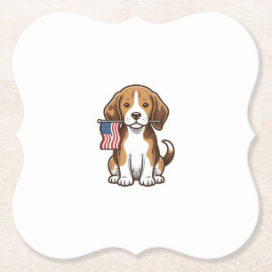Porta-copo De Papel Camisa Vintage de Cachorro Beagle com Bandeira Ame