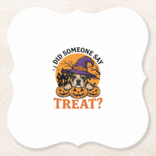 Porta-copo De Papel Camisa Vintage de Halloween Bulldog Bruxa Dog Trea