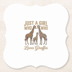 Porta-copo De Papel Camisa Vintage de Menina que Ama Girafas Design_1