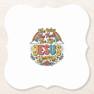 Porta-copo De Papel Camisa Vintage Jesus O Caminho Verdade Vida