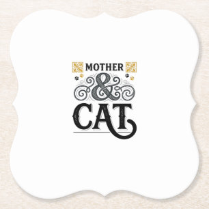 Porta-copo De Papel Camisa Vintage Mãe Gato Design para Gatas Mães_1