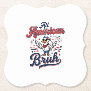 Porta-copo De Papel Camisa Vintage Pato Patriota Bruh Todo Americano_1