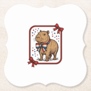 Porta-copo De Papel Camisa Vintage Patriótica Capivara Gravata Borbole