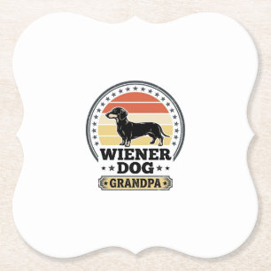 Porta-copo De Papel Camisa Vintage Wiener Dog Grandpa Dachshund Design