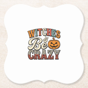 Porta-copo De Papel Camisas de Halloween Vintage Witches Be Crazy_1
