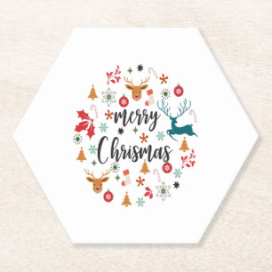 Porta-copo De Papel Camiseta Clássica de Natal feliz