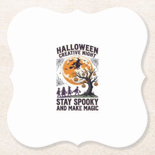 Porta-copo De Papel Camiseta Criativa de Halloween Arte de Lua Assusta
