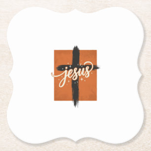 Porta-copo De Papel Camiseta Cristã Cruz de Jesus Vintage Design_1