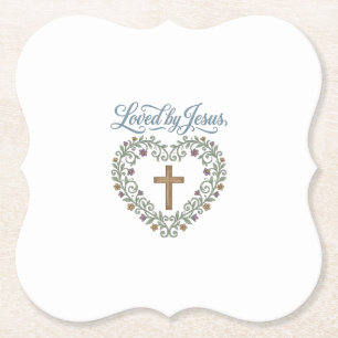 Porta-copo De Papel Camiseta Cristã Cruz Floral Amada por Jesus Desi