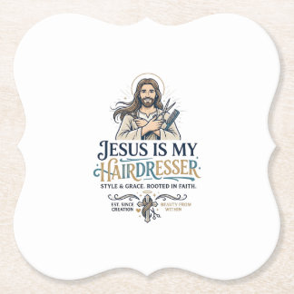 Porta-copo De Papel Camiseta de Cabeleireiro Salão de Beleza Jesus Ins