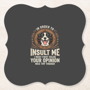 Porta-copo De Papel Camiseta de Cachorro Opinião Divertida Insulto