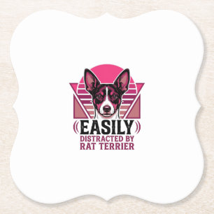 Porta-copo De Papel Camiseta de Cachorro Rat Terrier Vintage Facilment