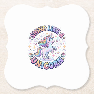 Porta-copo De Papel Camiseta de Design Gráfico Unicórnio Brilhe Como u