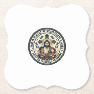 Porta-copo De Papel Camiseta de Encorajamento Neurodivergente Jesus In