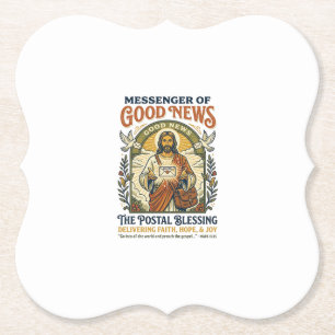 Porta-copo De Papel Camiseta de Entrega de Trabalhador Postal de Jesus