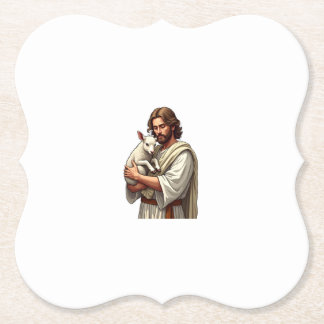 Porta-copo De Papel Camiseta de Gravura Vintage Bom Pastor Jesus