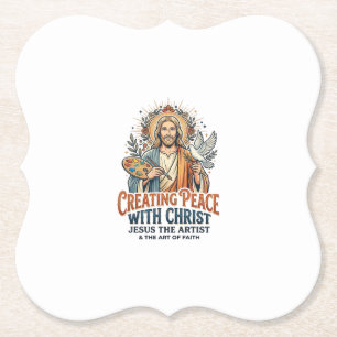 Porta-copo De Papel Camiseta de Hobby de Aquarela de Jesus Fé Inspirad