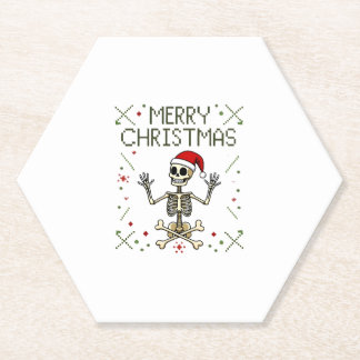 Porta-copo De Papel Camiseta de Natal Gótico Crânio Feio Rock
