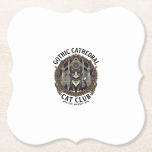 Porta-copo De Papel Camiseta Gráfica de Arte Gótica Catedral Gato - Gó