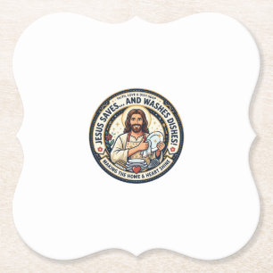 Porta-copo De Papel Camiseta Humor Tarefas de Lavanderia Jesus Gráfico