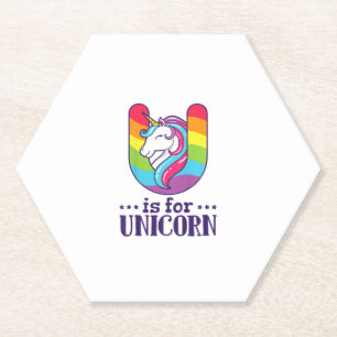 Porta-copo De Papel Camiseta Infantil U É Para Alfabeto De Unicórnio