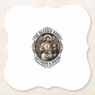 Porta-copo De Papel Camiseta Jesus Tattoo Artist Studio Inspirador F