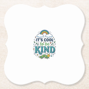 Porta-copo De Papel Camiseta Legal Ser Gentil Lagarta Arco-íris Design