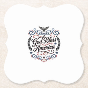 Porta-copo De Papel Camiseta Patriótica Vintage Águia Deus Abençoa a A