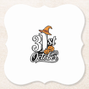 Porta-copo De Papel Camiseta Tipografia Halloween 31 de Outubro Design