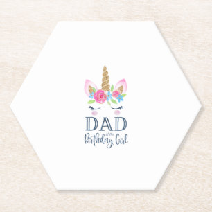 Porta-copo De Papel Camiseta Unicórnio Pai da Aniversariante Combinand