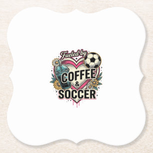 Porta-copo De Papel Camiseta Vintage Alimentado Por Café E Futebol Des