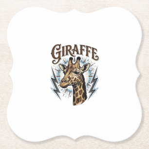 Porta-copo De Papel Camiseta Vintage Girafa Relâmpago Desenho Gravado_