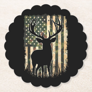 Porta-copo De Papel Camo US Flag Deer Hunting Camoflage Hunter