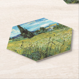 Porta-copo De Papel Campo de trigo verde Vincent van Gogh