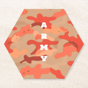 Porta-copo De Papel Camuflagem de Madeira Laranja