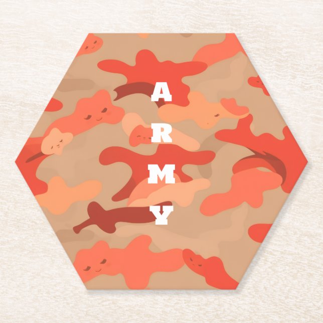 Porta-copo De Papel Camuflagem de Madeira Laranja (Frente)