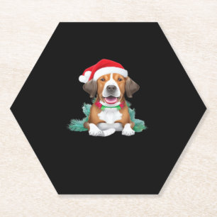 Porta-copo De Papel Cão papai noel Engraçado Camisa-T Sobredimensionad